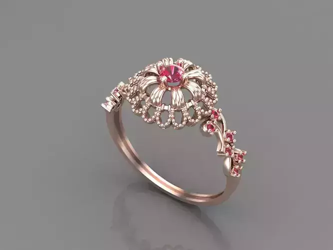 Women Rings With Stone Mix Group New 3DM STL 10 3D print model