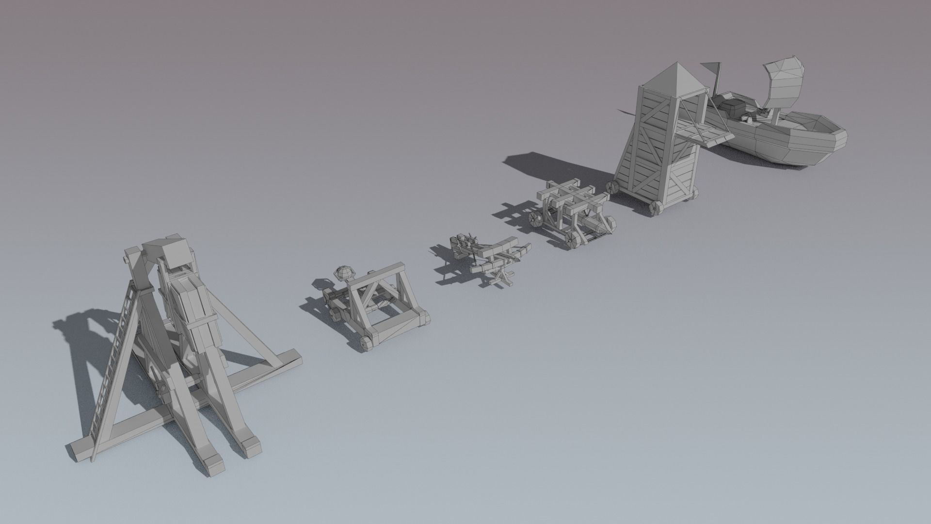 Medieval City Low-poly 3D model_20