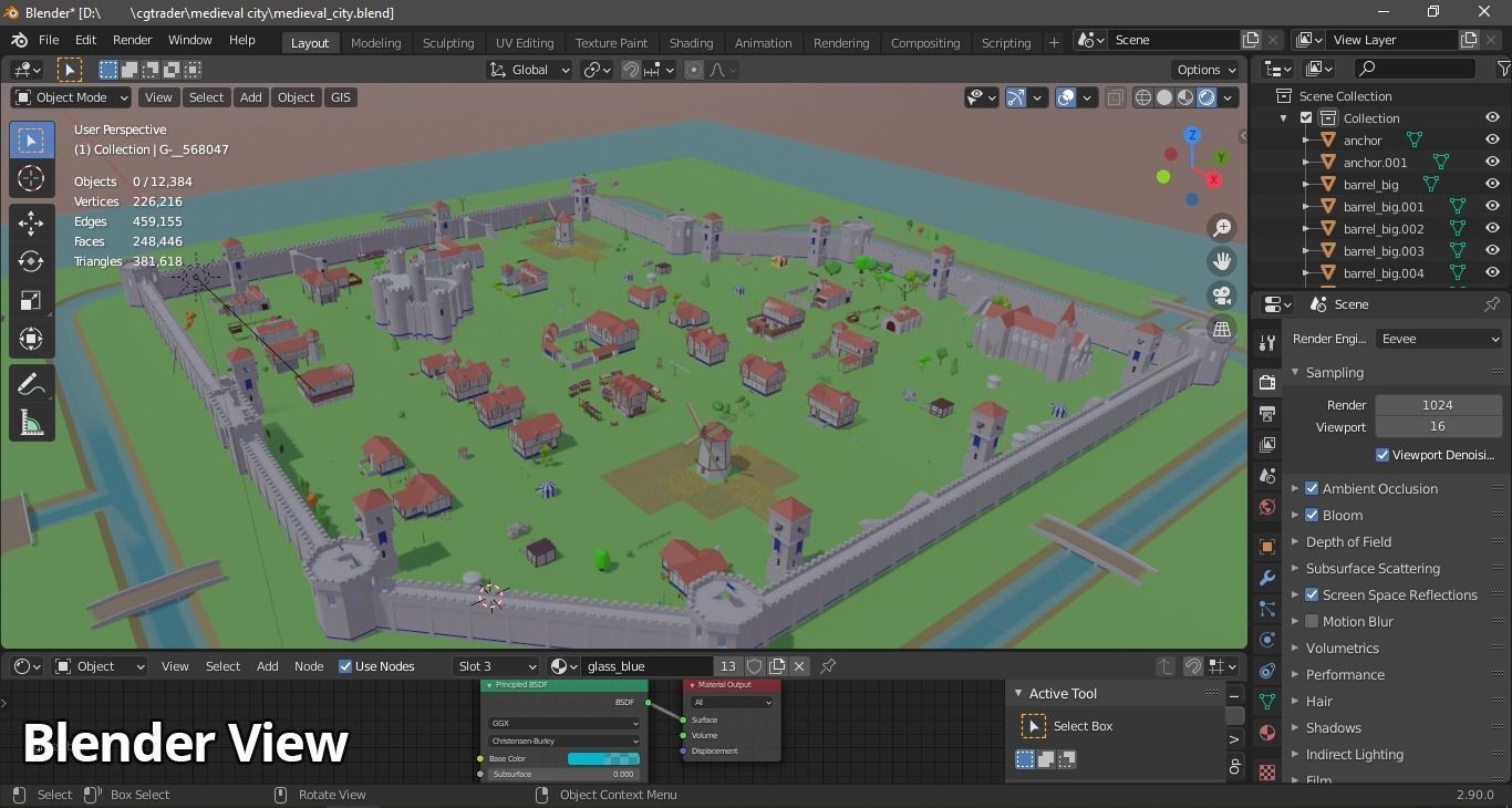 Medieval City Low-poly 3D model_23