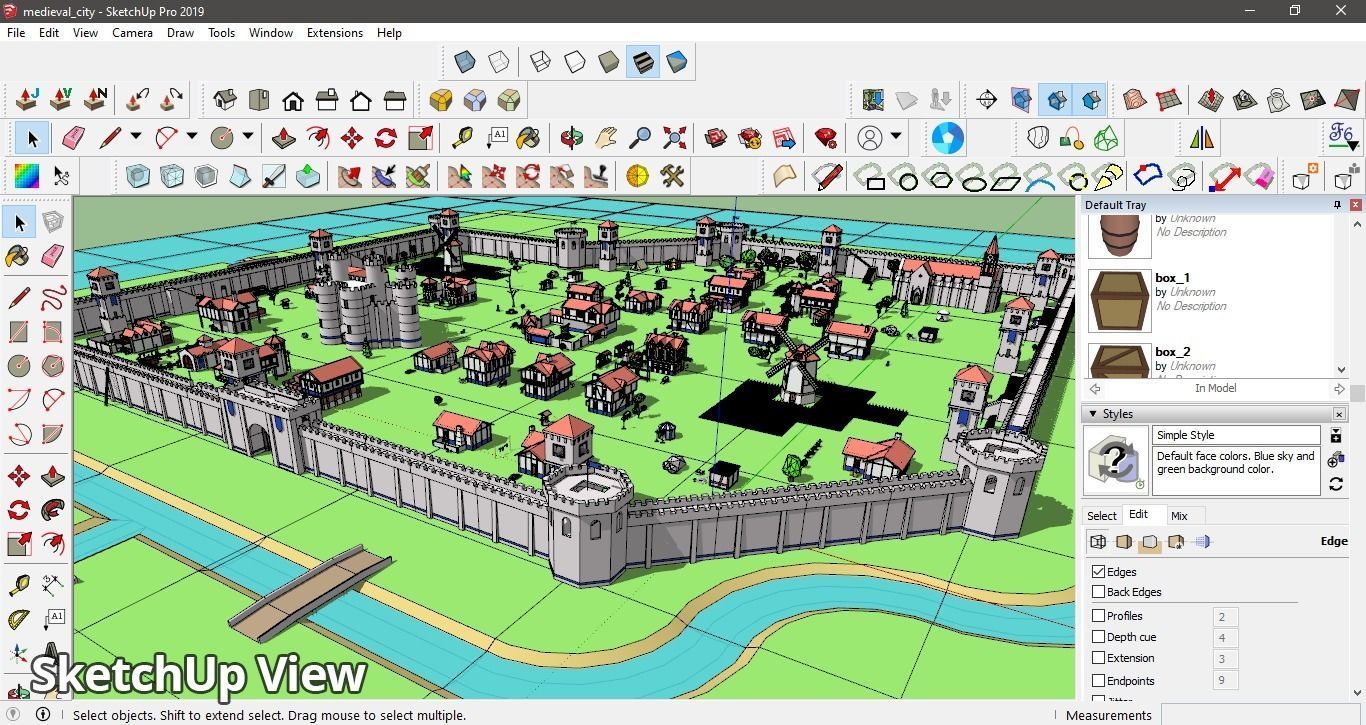 Medieval City Low-poly 3D model_25