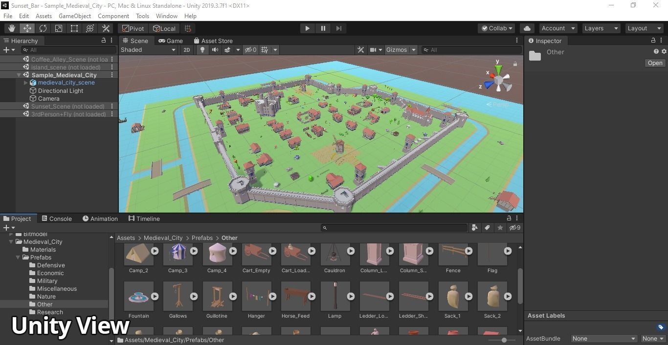 Medieval City Low-poly 3D model_24