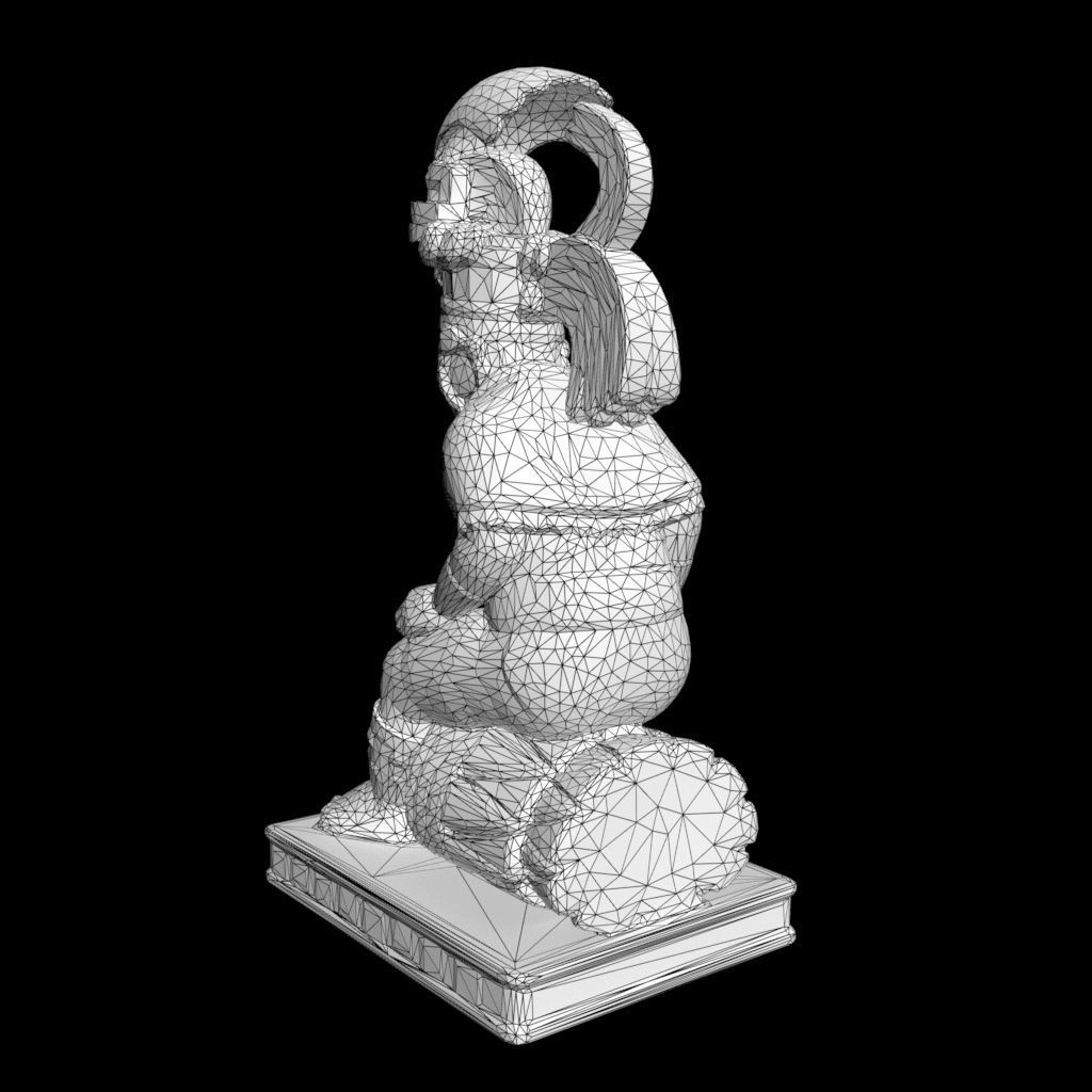 Low poly Mayan Inca Aztec Statue 220508 Low-poly 3D model_20