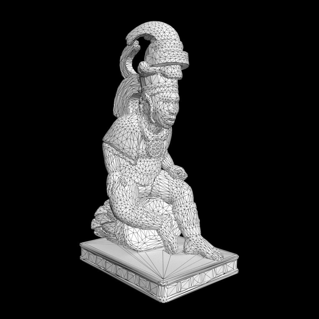 Low poly Mayan Inca Aztec Statue 220508 Low-poly 3D model_15