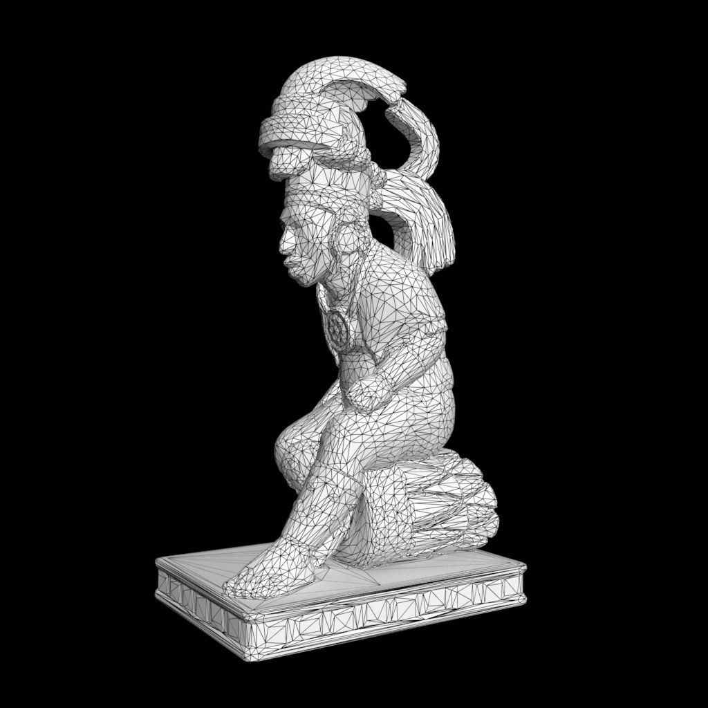 Low poly Mayan Inca Aztec Statue 220508 Low-poly 3D model_18
