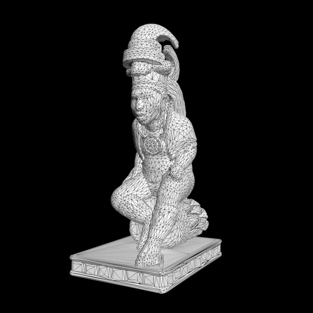 Low poly Mayan Inca Aztec Statue 220508 Low-poly 3D model_17