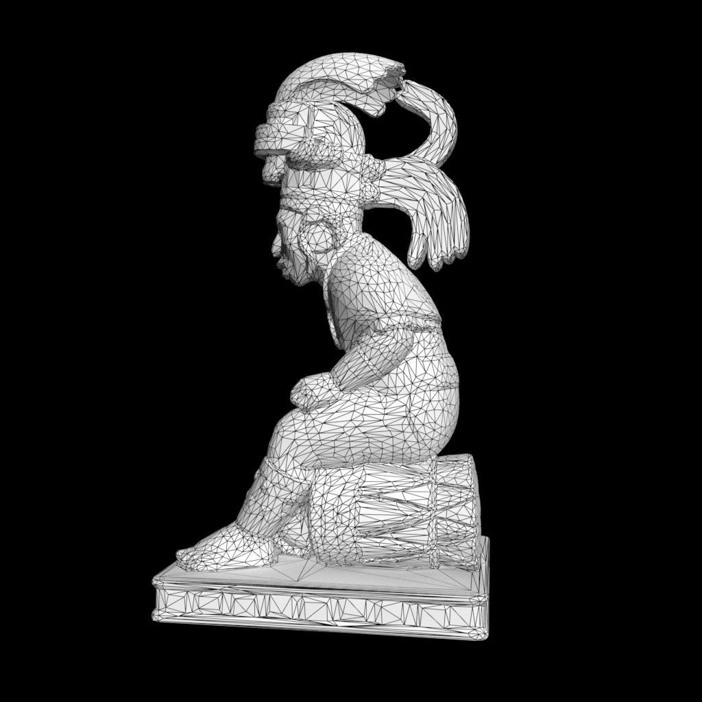 Low poly Mayan Inca Aztec Statue 220508 Low-poly 3D model_19