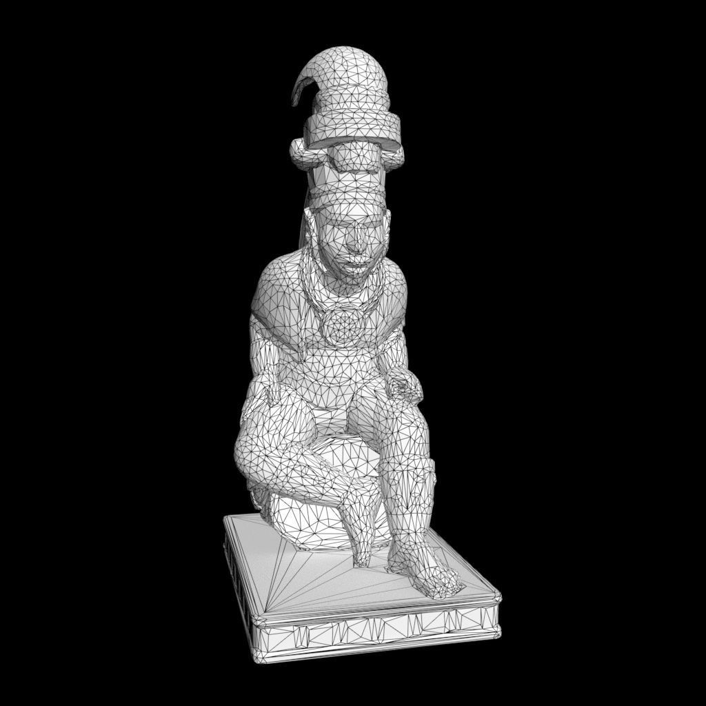 Low poly Mayan Inca Aztec Statue 220508 Low-poly 3D model_16