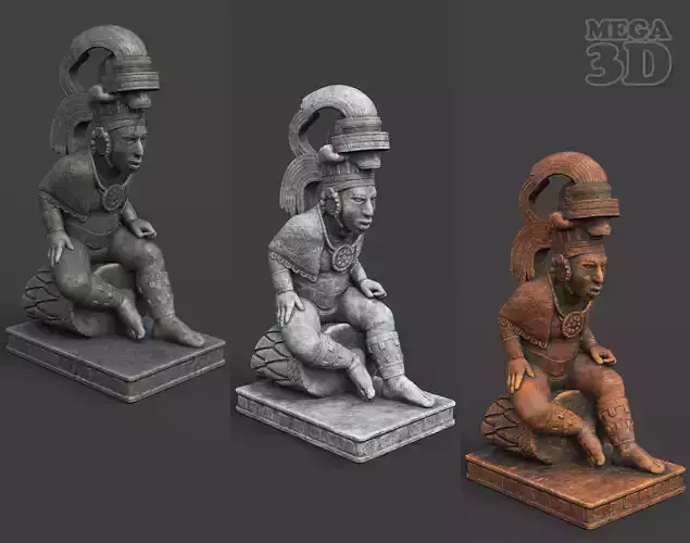 Low poly Mayan Inca Aztec Statue 220508 Low-poly 3D model