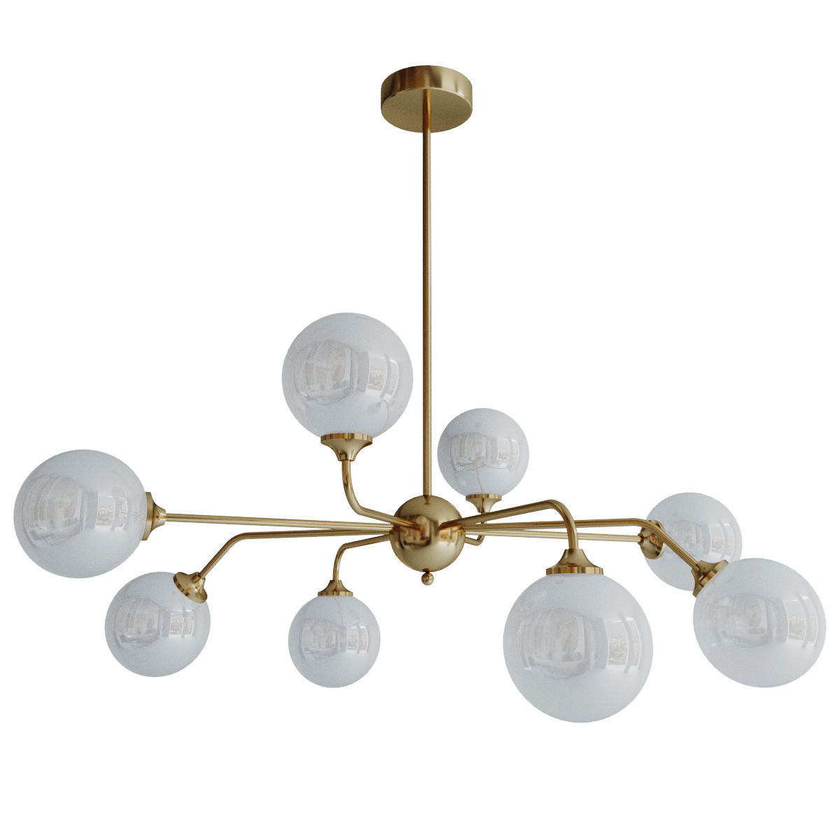 Luxury Glass Ball 8 Chandelier 3D model_1