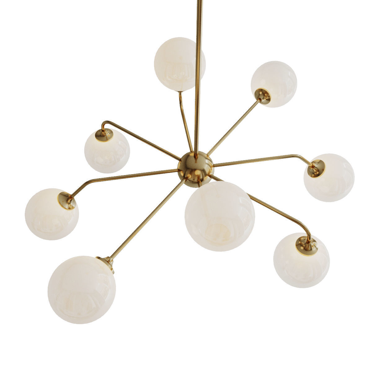 Luxury Glass Ball 8 Chandelier 3D model_2