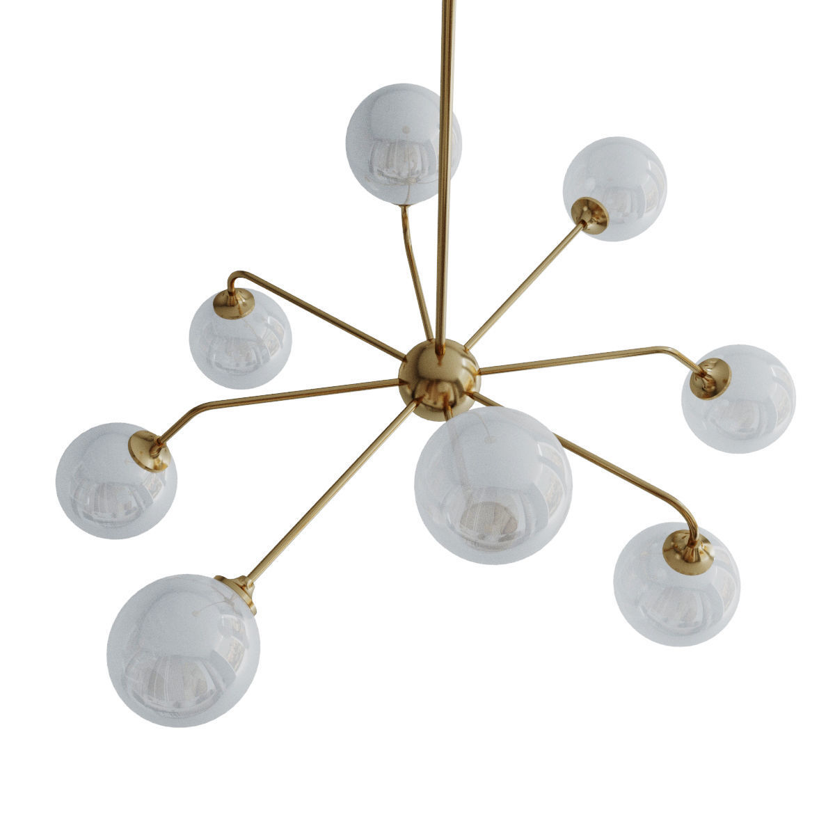 Luxury Glass Ball 8 Chandelier 3D model_3