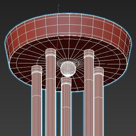 dauntaun five light ceiling fixture 3D model_5