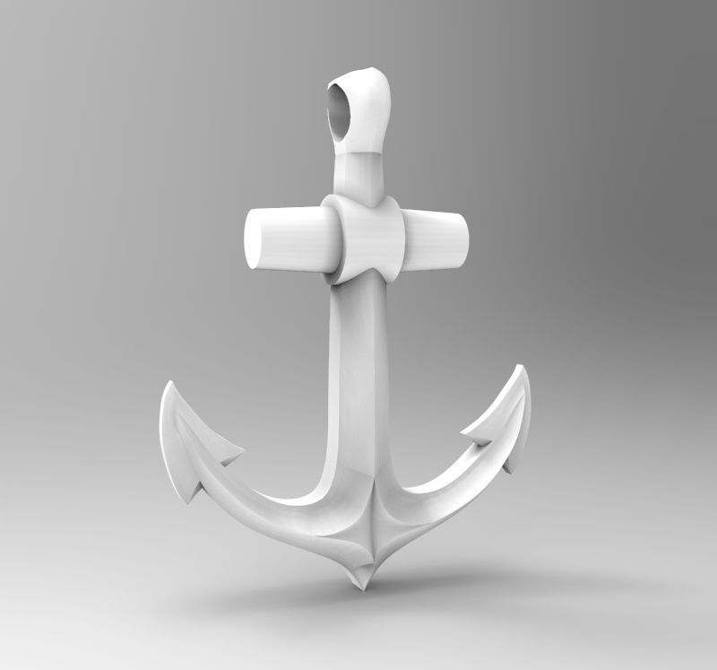 Anchor pendant bracelet on the arm 3D print model_19
