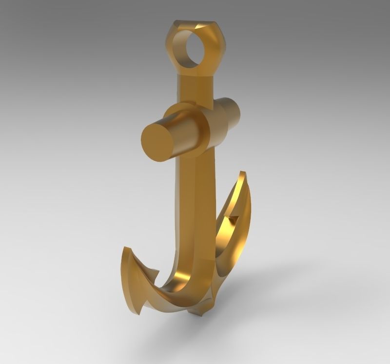 Anchor pendant bracelet on the arm 3D print model_4
