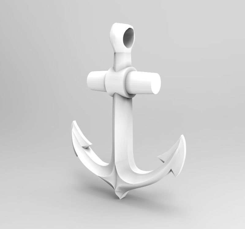 Anchor pendant bracelet on the arm 3D print model_16