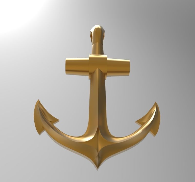 Anchor pendant bracelet on the arm 3D print model_7