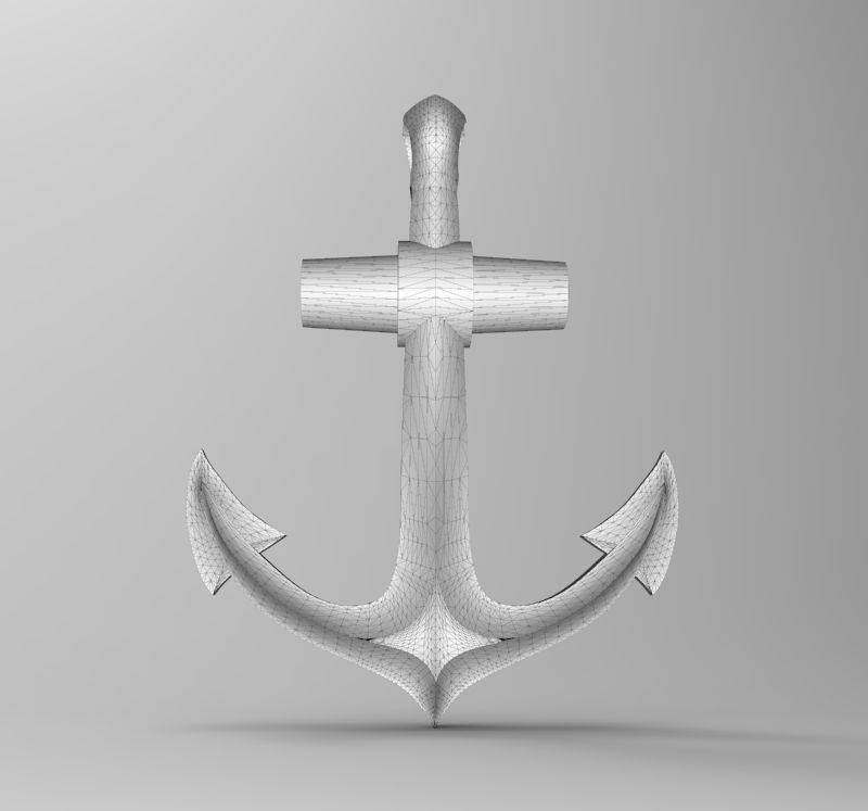 Anchor pendant bracelet on the arm 3D print model_23
