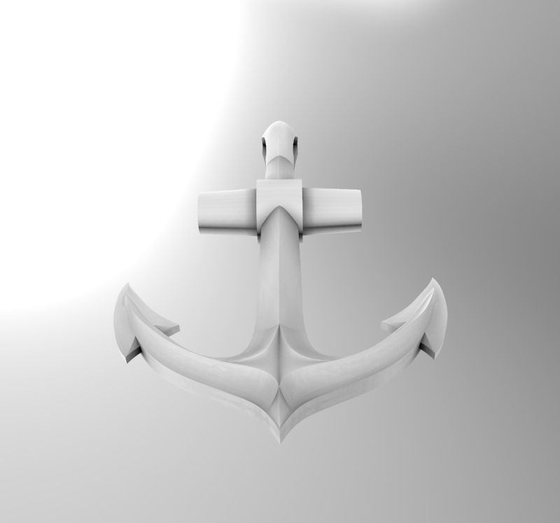 Anchor pendant bracelet on the arm 3D print model_20