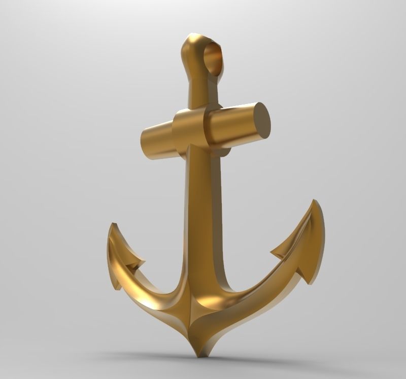 Anchor pendant bracelet on the arm 3D print model_14