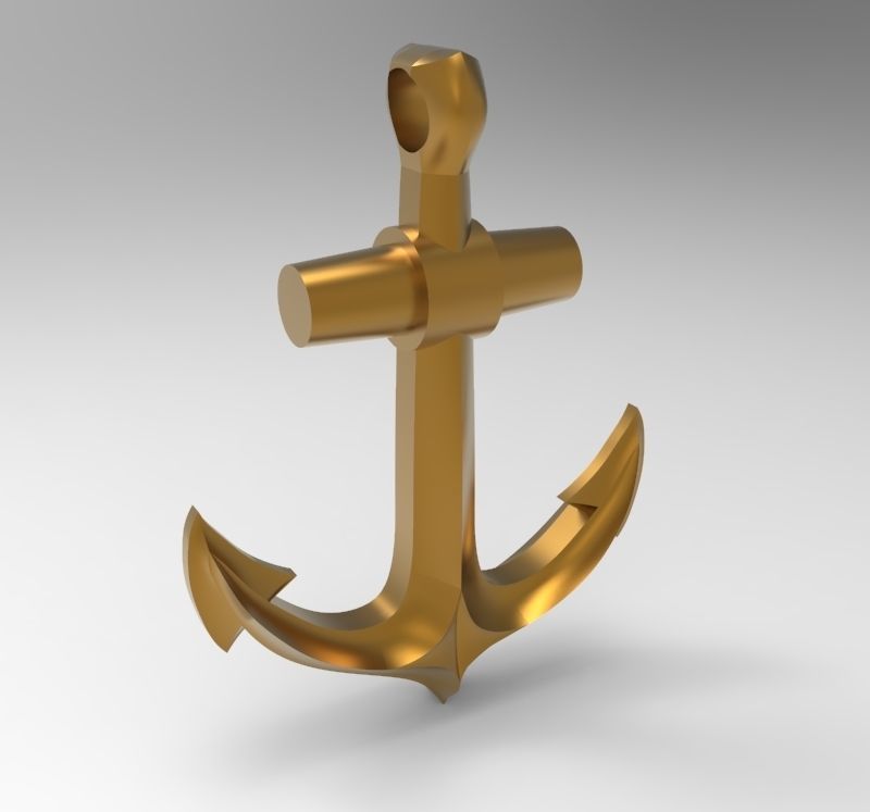 Anchor pendant bracelet on the arm 3D print model_5