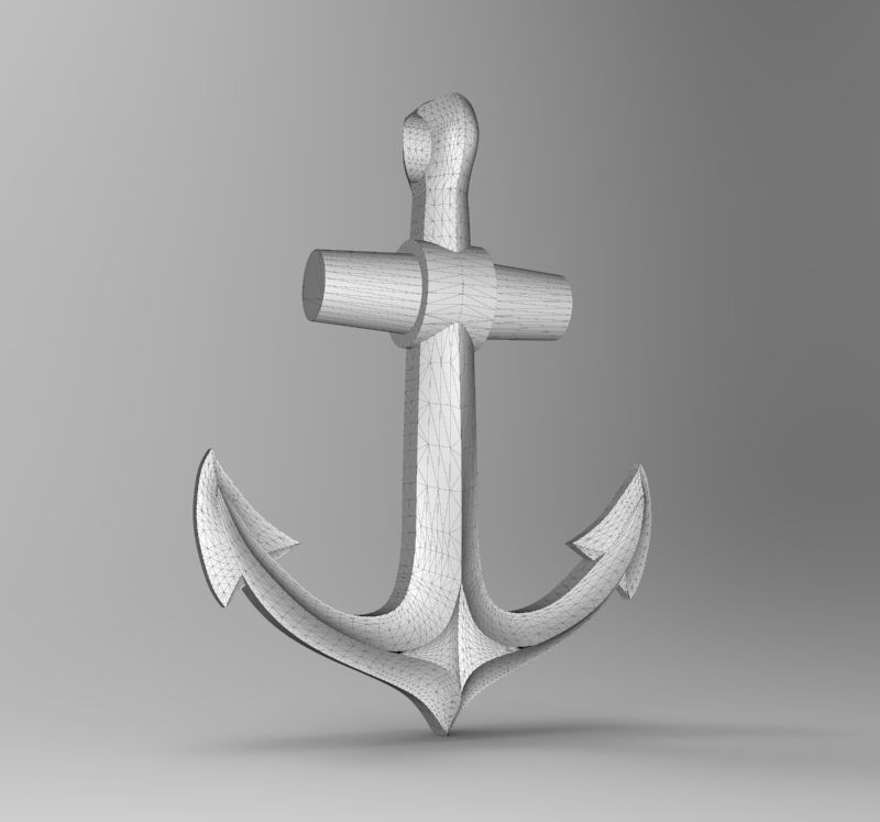 Anchor pendant bracelet on the arm 3D print model_24