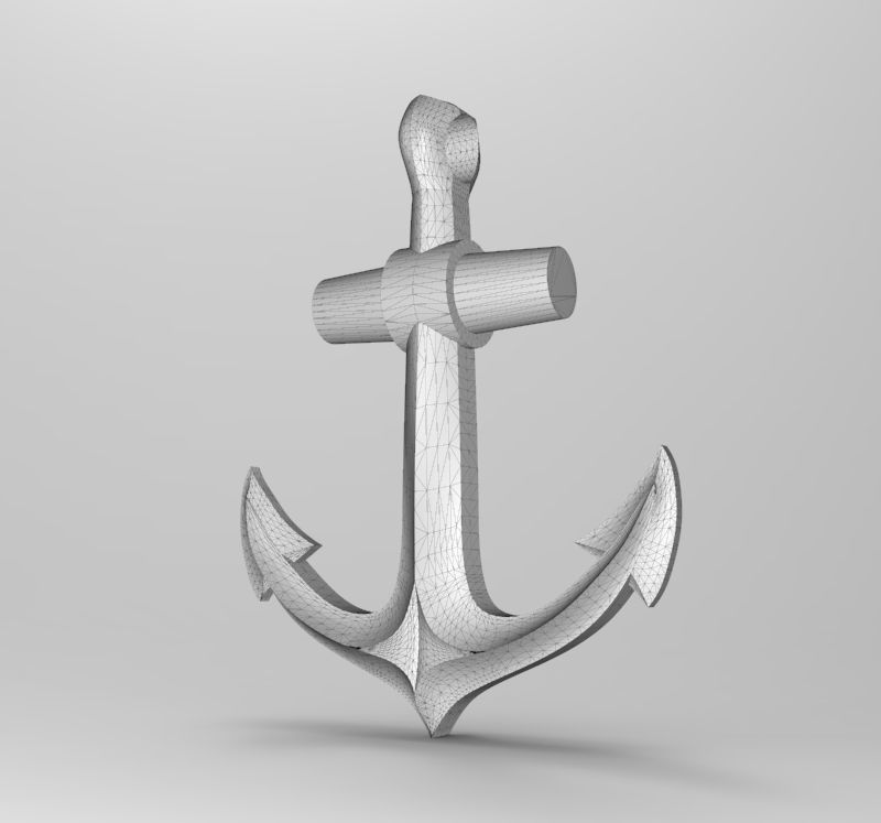 Anchor pendant bracelet on the arm 3D print model_25