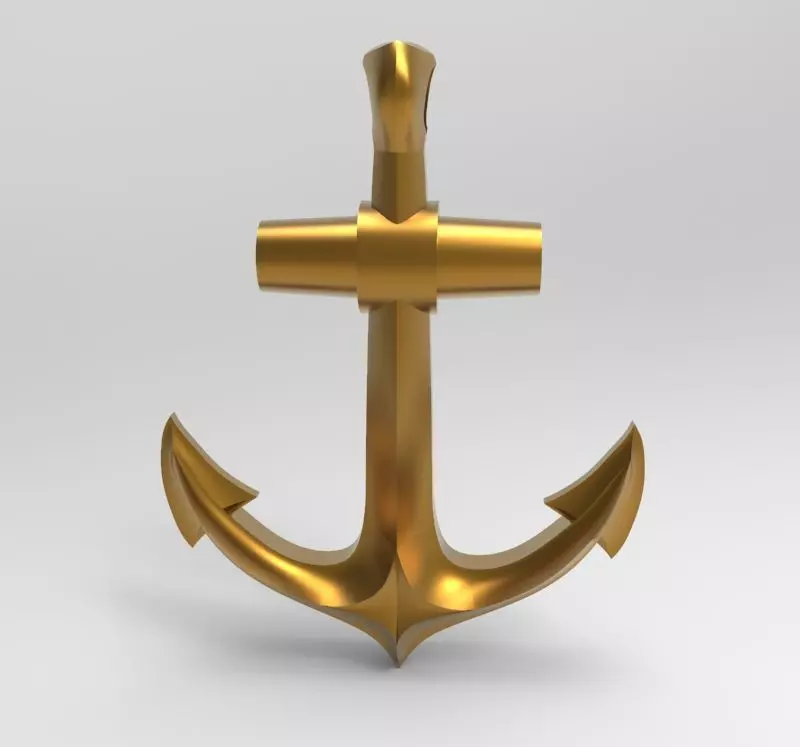 Anchor pendant bracelet on the arm 3D print model_0