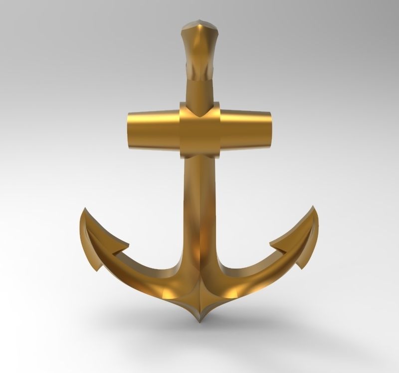 Anchor pendant bracelet on the arm 3D print model_6