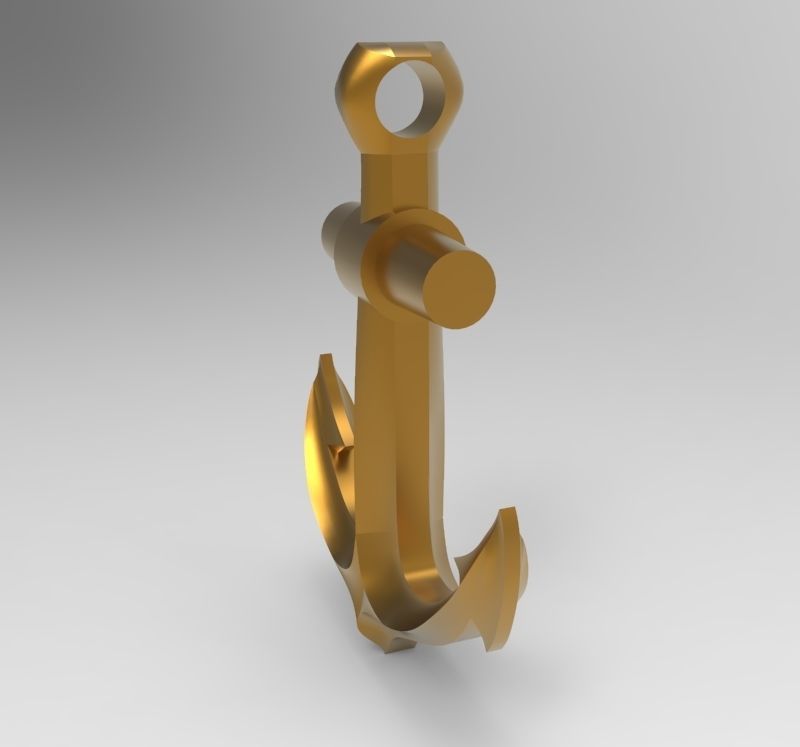 Anchor pendant bracelet on the arm 3D print model_2