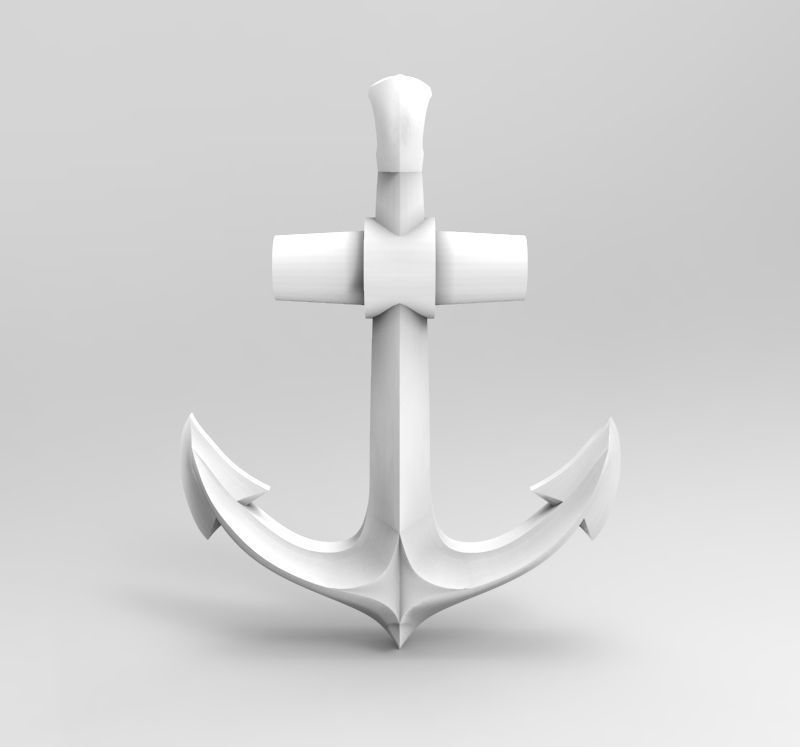 Anchor pendant bracelet on the arm 3D print model_15