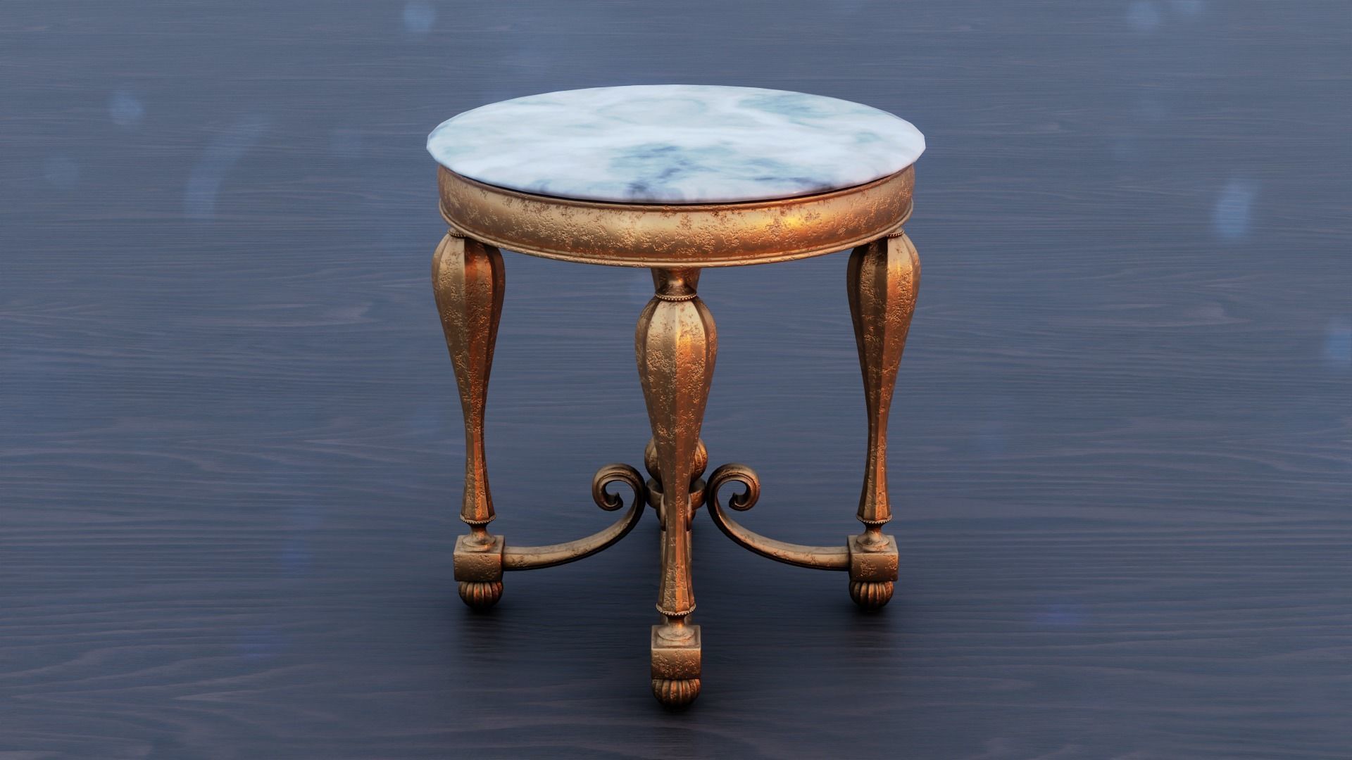 Baroque Table or nightstand Low-poly 3D model_11