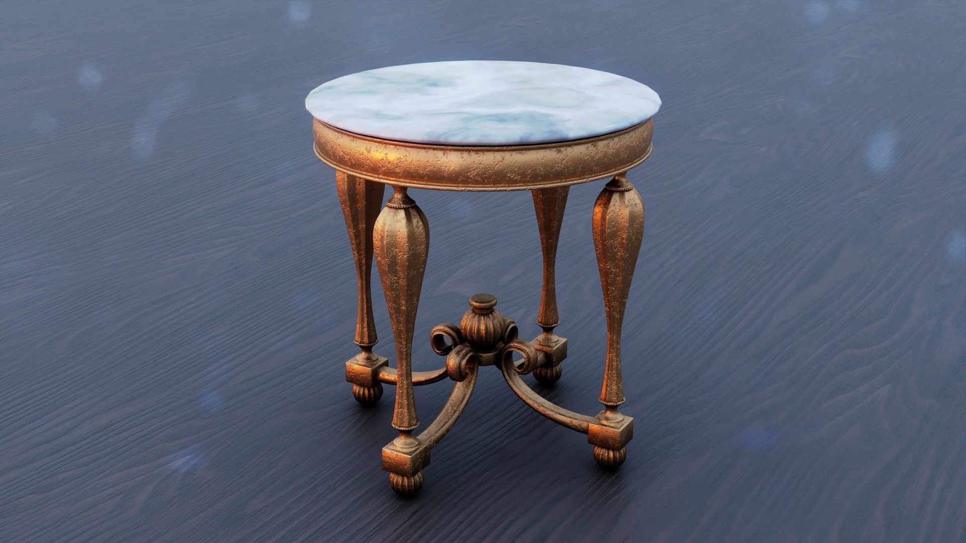 Baroque Table or nightstand Low-poly 3D model_5