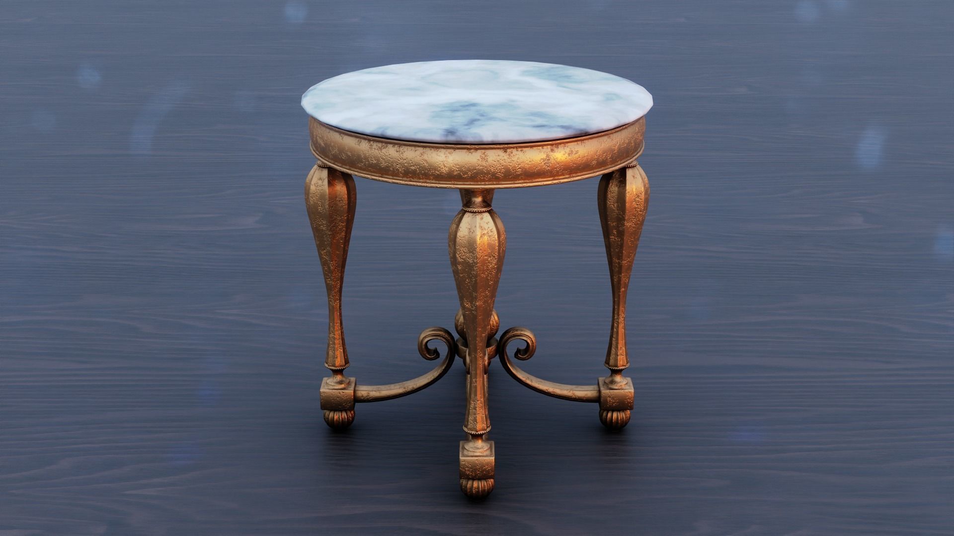 Baroque Table or nightstand Low-poly 3D model_2