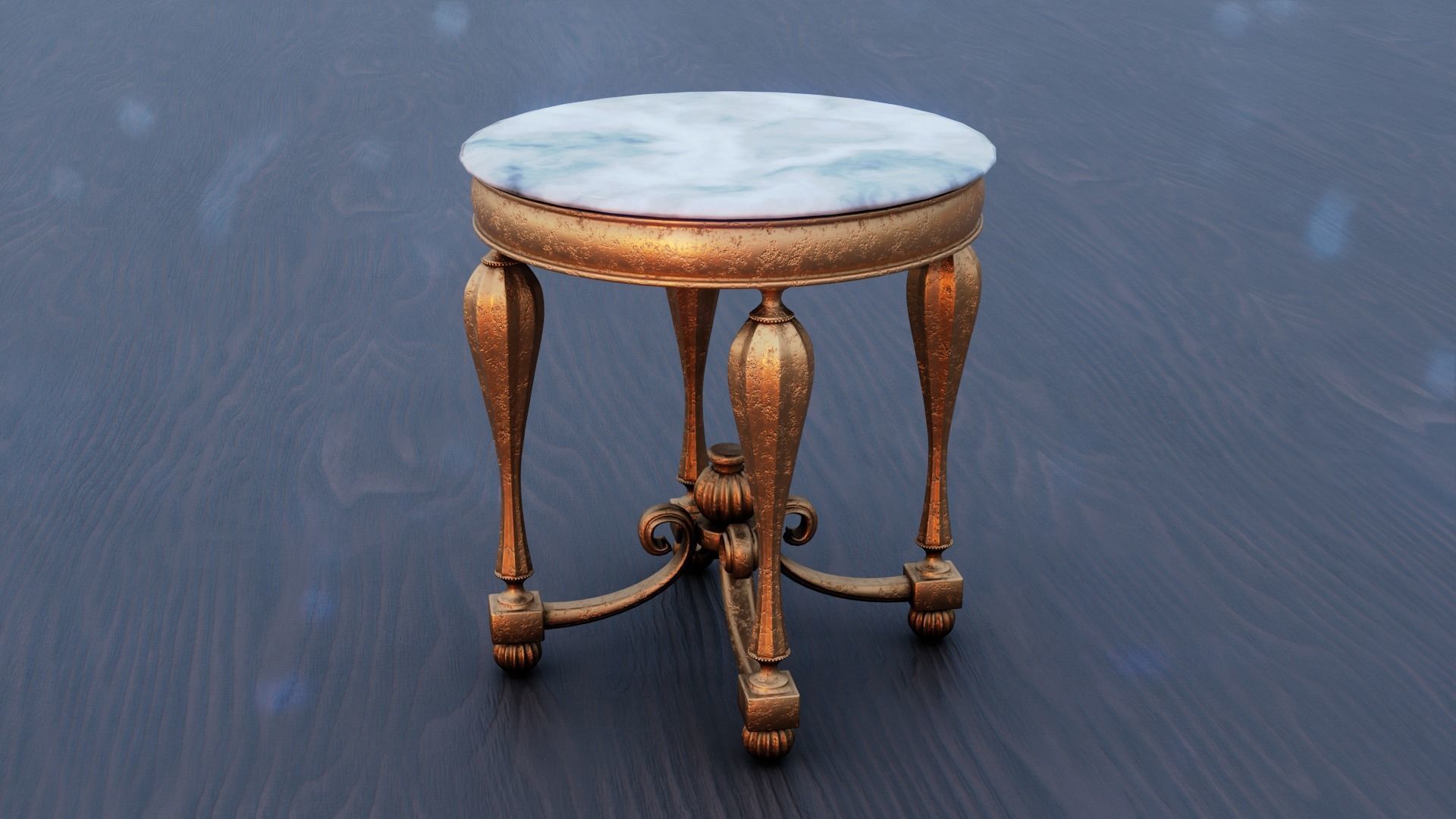 Baroque Table or nightstand Low-poly 3D model_4
