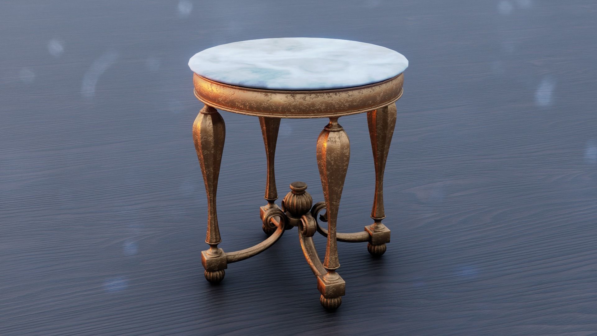 Baroque Table or nightstand Low-poly 3D model_6