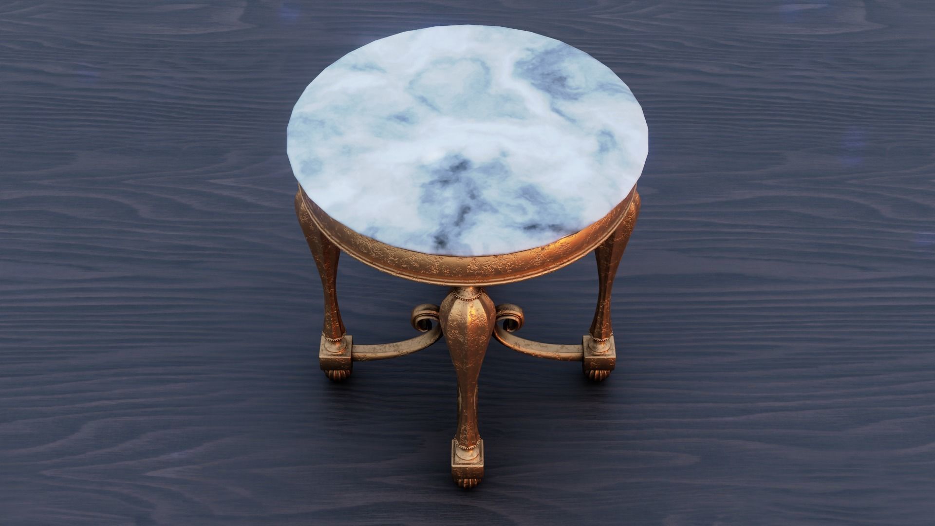Baroque Table or nightstand Low-poly 3D model_13
