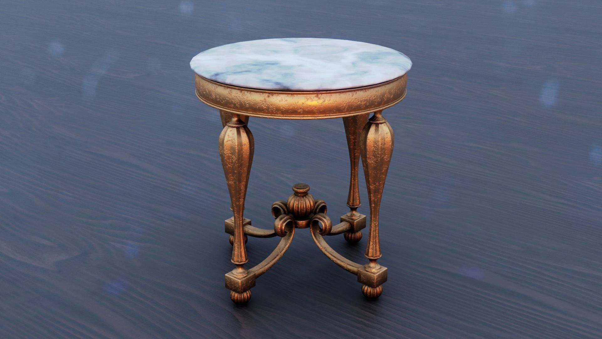 Baroque Table or nightstand Low-poly 3D model_3