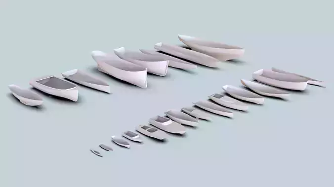 Hulls collection group of boats