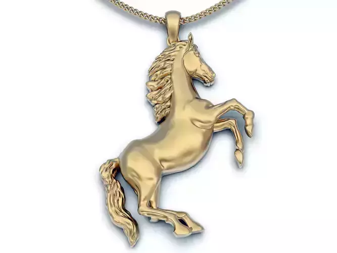 Horse pendant silver gold jewelry printable 3D model