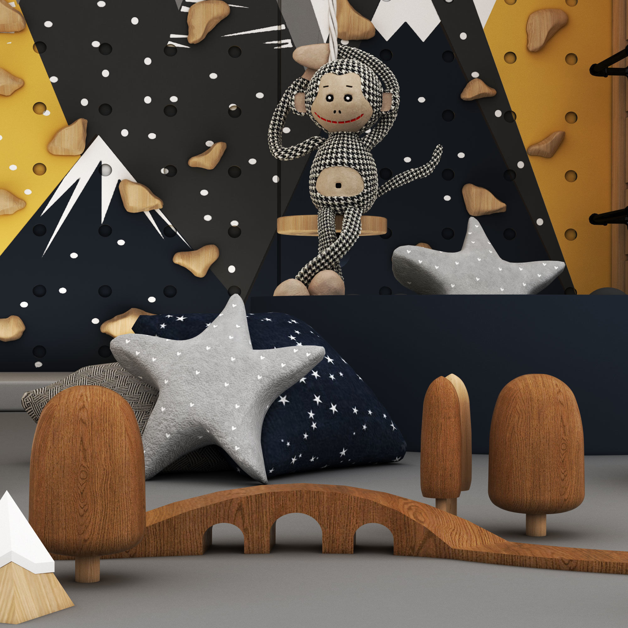 toys and furniture set Low-poly 3D model_1