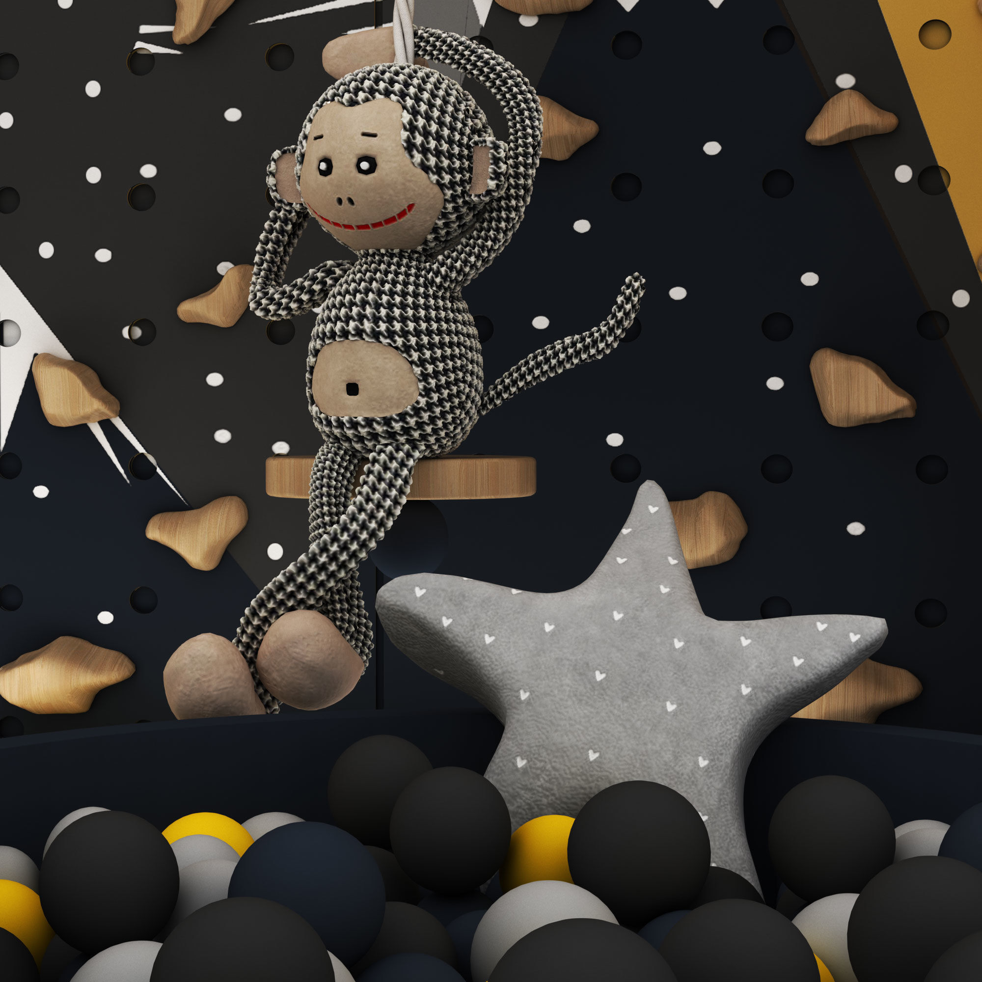 toys and furniture set Low-poly 3D model_4