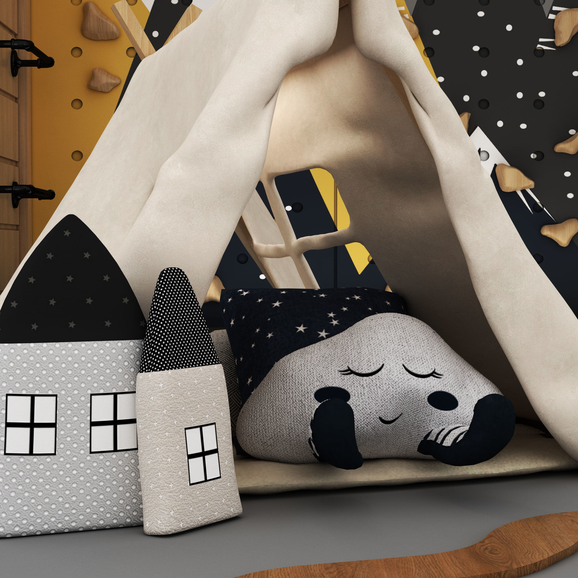 toys and furniture set Low-poly 3D model_2