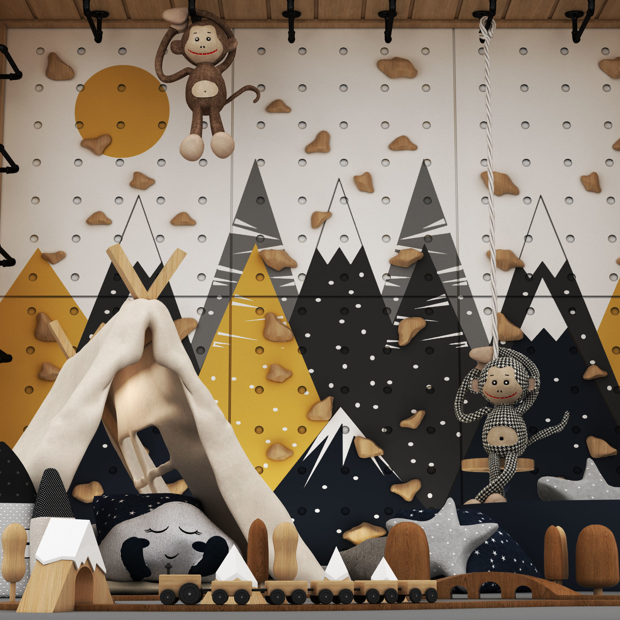 toys and furniture set Low-poly 3D model_3