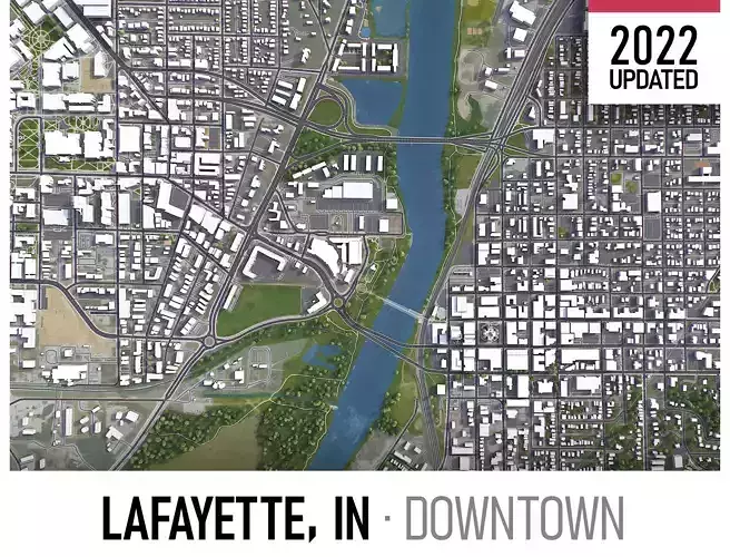 Lafayette Low-poly 3D model
