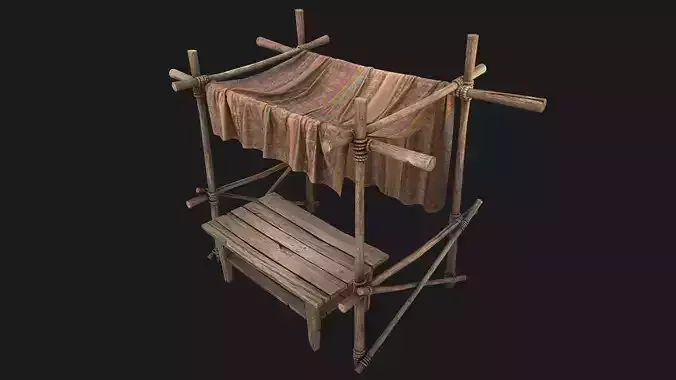 Market Stall Tent Brown Lines