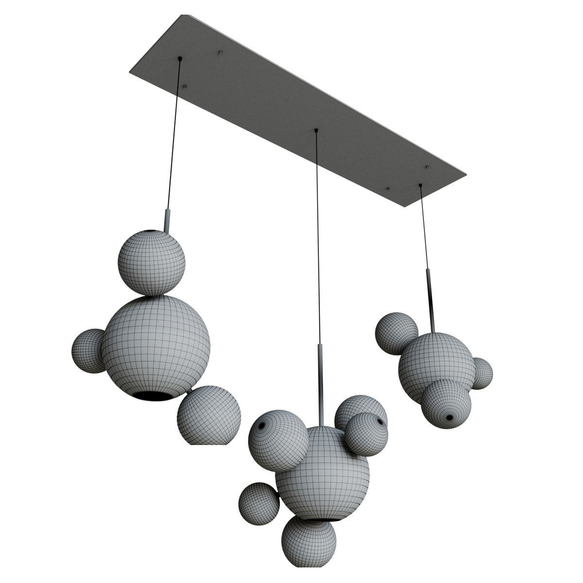 Chandelier Giopato and Coombes Linear Chandelier Bubble smoky 3D model_1