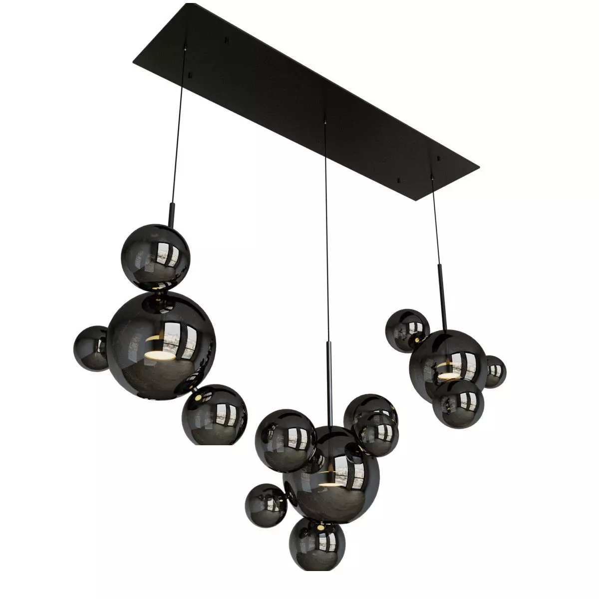 Chandelier Giopato and Coombes Linear Chandelier Bubble smoky 3D model_0