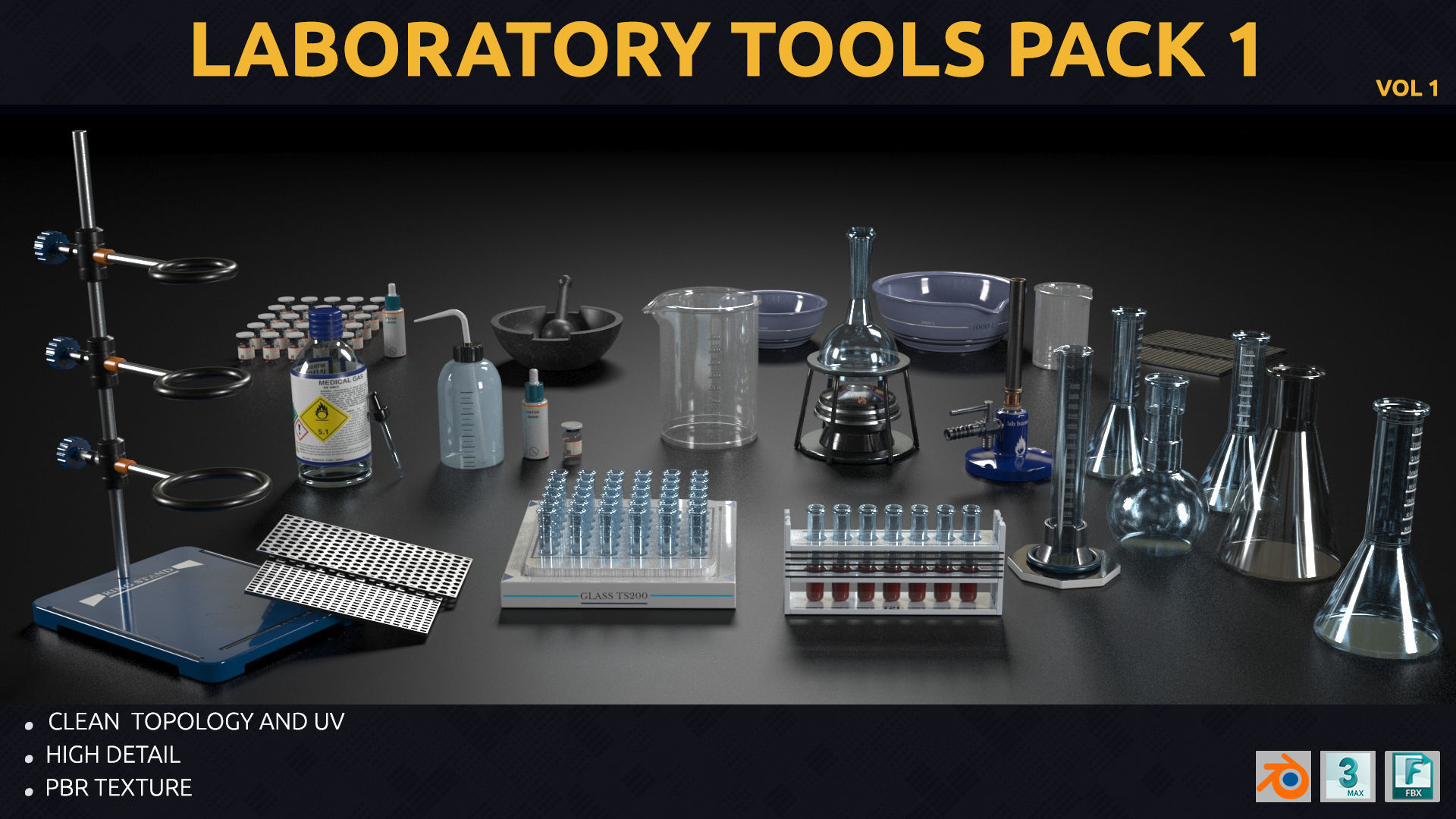laboratory tools pack 1 Low-poly 3D model_1