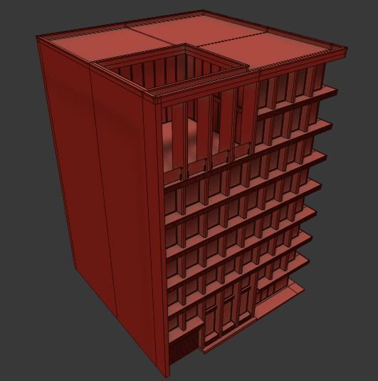 Modern office building No 4 3D model_1