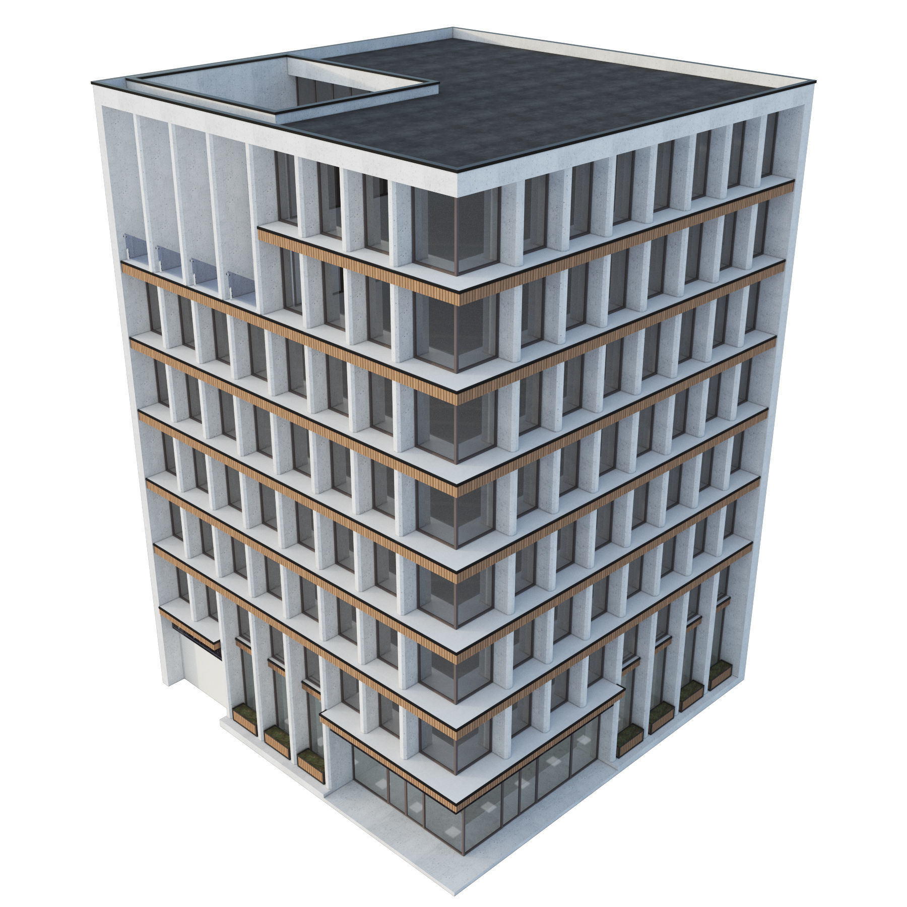 Modern office building No 4 3D model_8